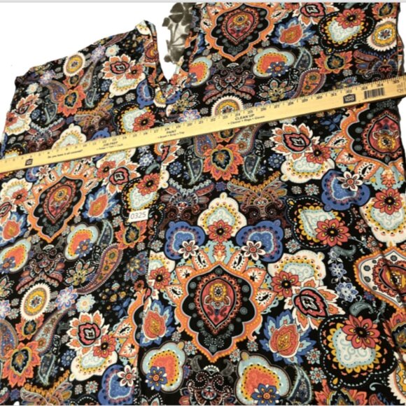 Josie Natori ladies Med Multicolor Comfort Muumuu Style Cold-Shoulder soft Top - Picture 14 of 15